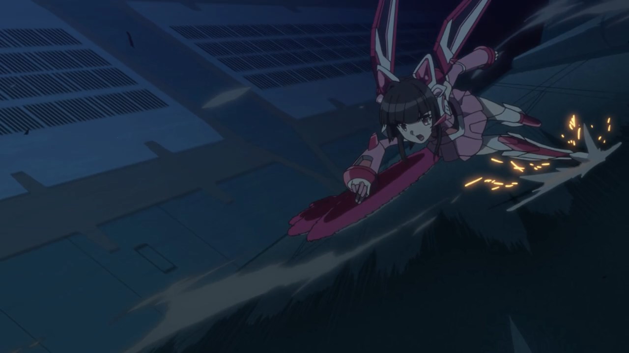 Tsubasa pulling back her sword